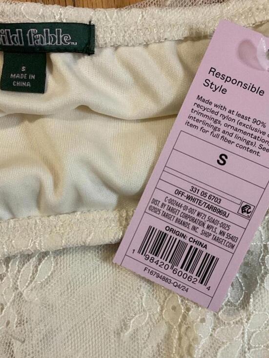 Wild Fable Creamed LIned Floral Pleated Lace Mini Skirt Size Small - Picture 3 of 4